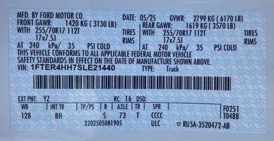 2025 Ford Ranger XLT 4WD SuperCrew 5' Box