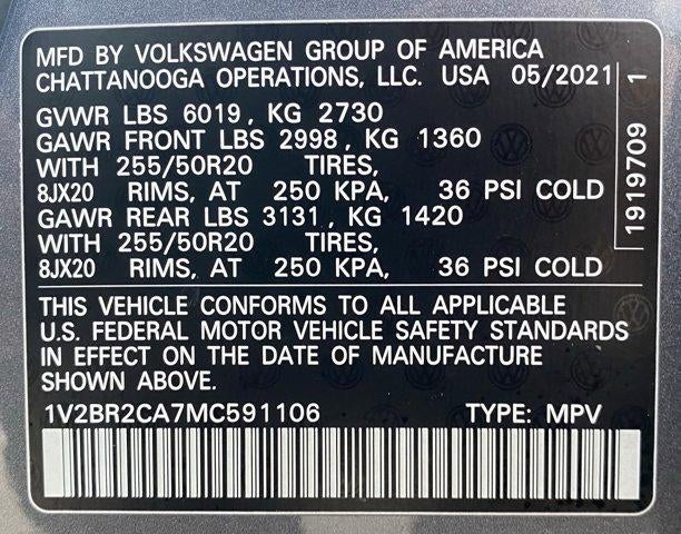 2021 Volkswagen Atlas 2021.5 3.6L V6 SEL 4MOTION