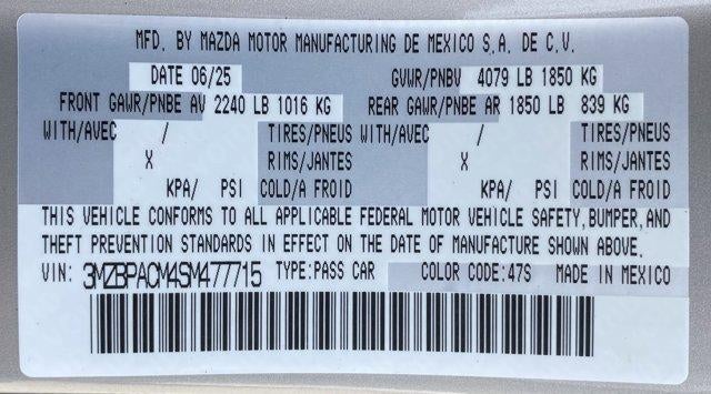 2025 Mazda Mazda3 Sedan 2.5 S Preferred FWD