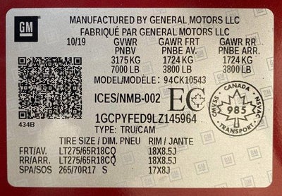 2020 Chevrolet Silverado 1500 Crew Cab Short Box 4-Wheel Drive LT Trail Boss