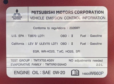2026 Mitsubishi Outlander Sport Railliart 2.0 AWC