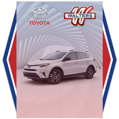 Toyota SUV in modern white space Walters dealership